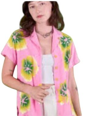 Rare NWOT Big Bud Press Paintstamped Pantry Button-Up Cactus Shirt Size XS